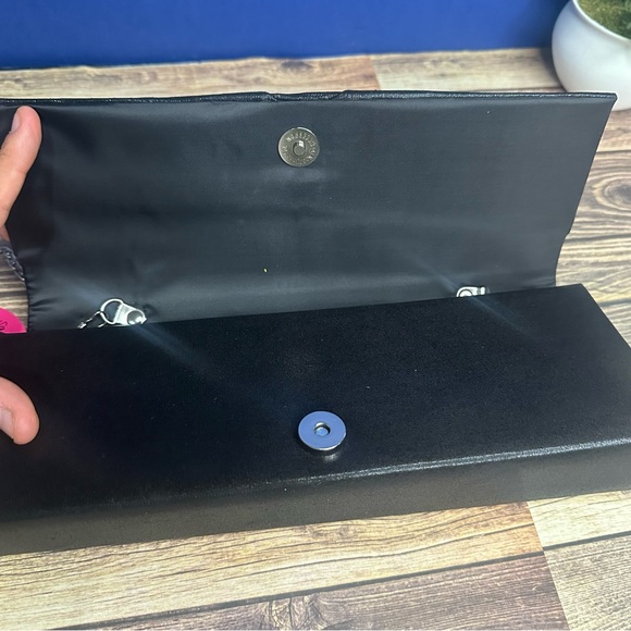 EUC Elegant Black Clutch with Chain Strap for Bridesmaid or Special Occasion - Picture 6 of 14